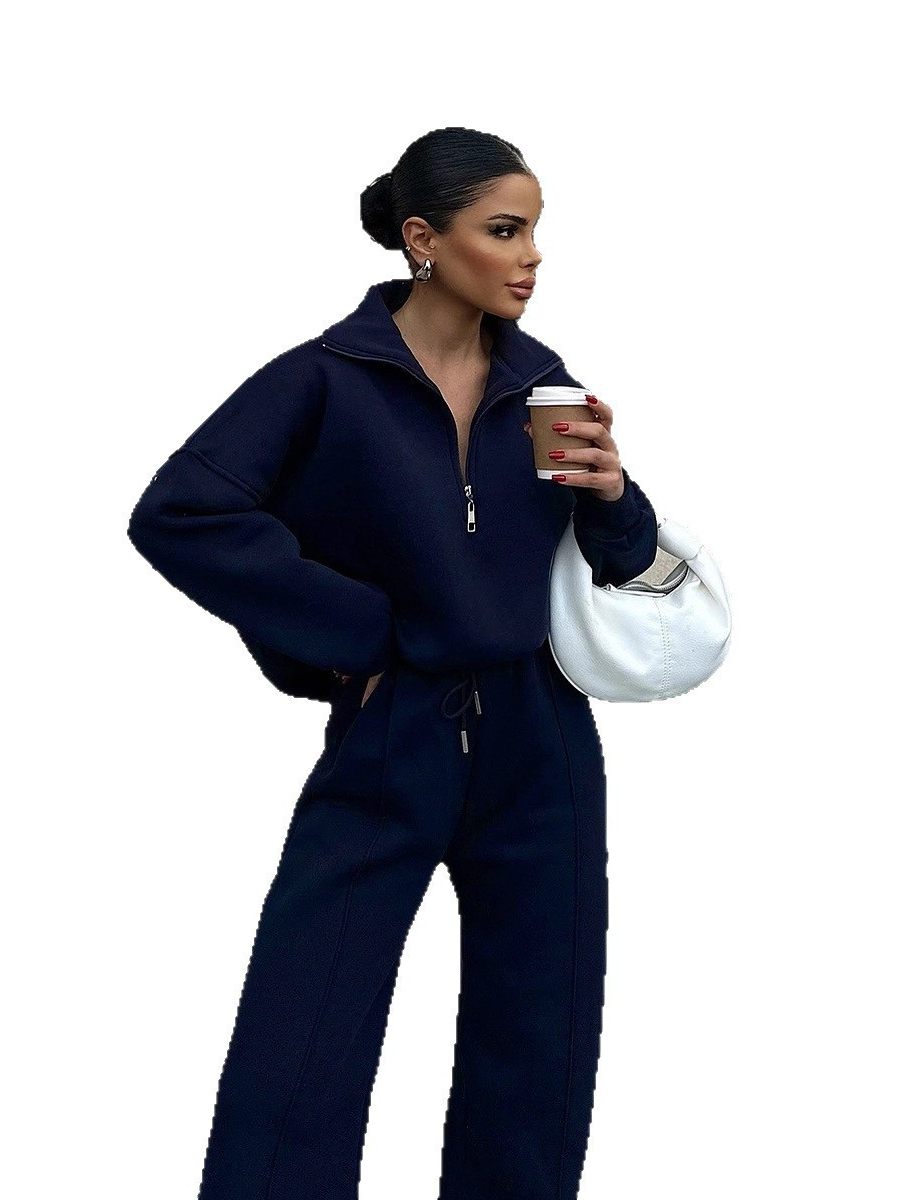 Casual Pullover Sweatshirt and Pants Set