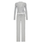 V-neck long-sleeve fashion casual pants