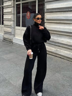 Casual Pullover Sweatshirt and Pants Set