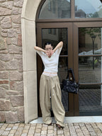 Women's two-piece design lace casual pants