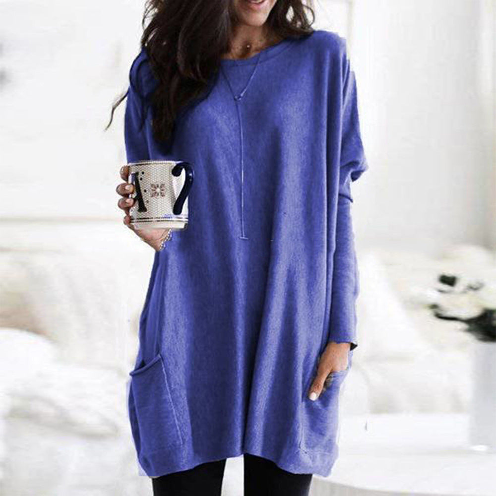 Women's Casual Long Sleeve Pocket T-Shirt