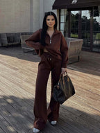 Casual Pullover Sweatshirt and Pants Set